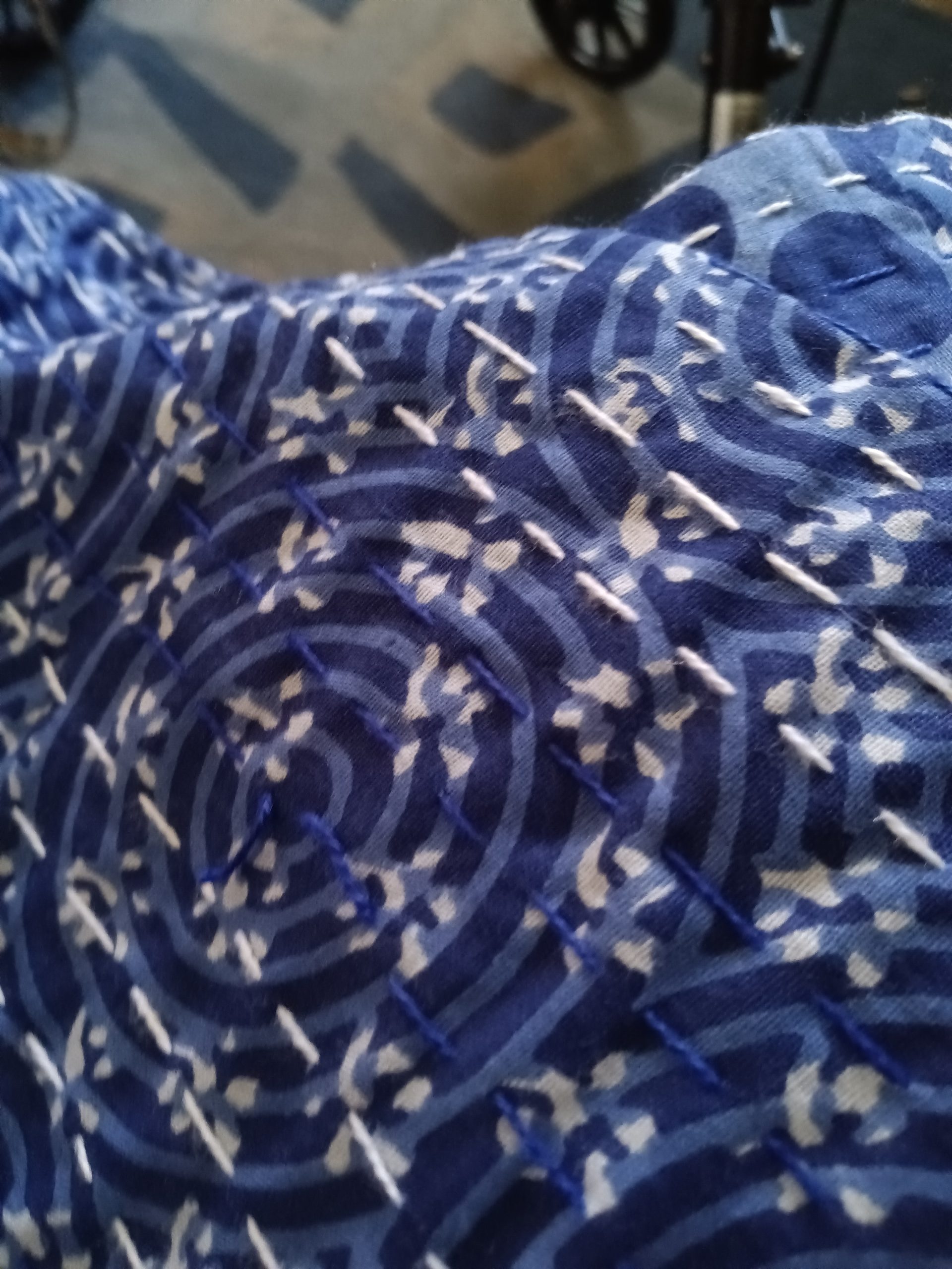 BUNDLE SALE: Self-Quilted Fabrics, dark blue/white, gold and solid blue