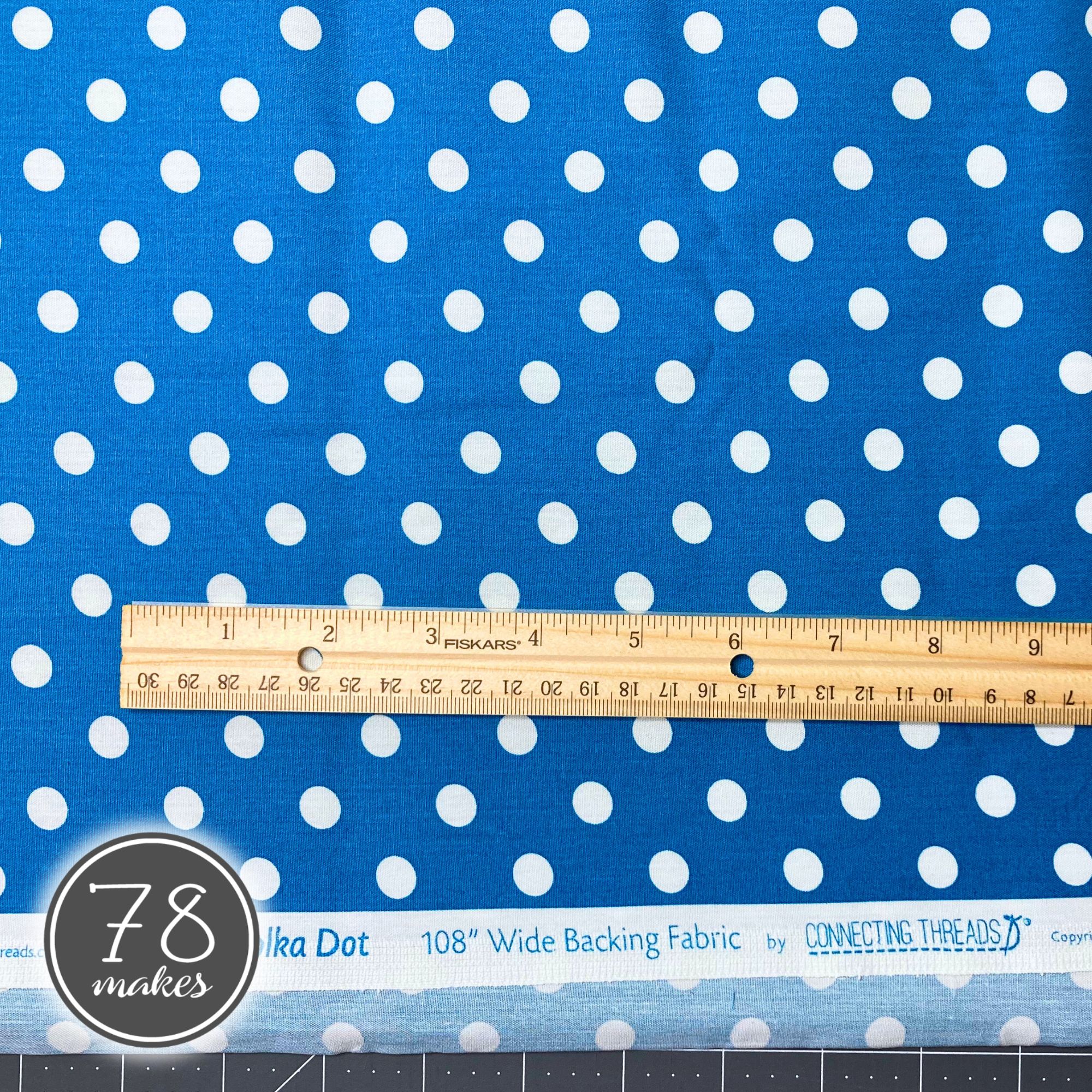 Blue Polka Dot Wideback by Connection Threads (#806)