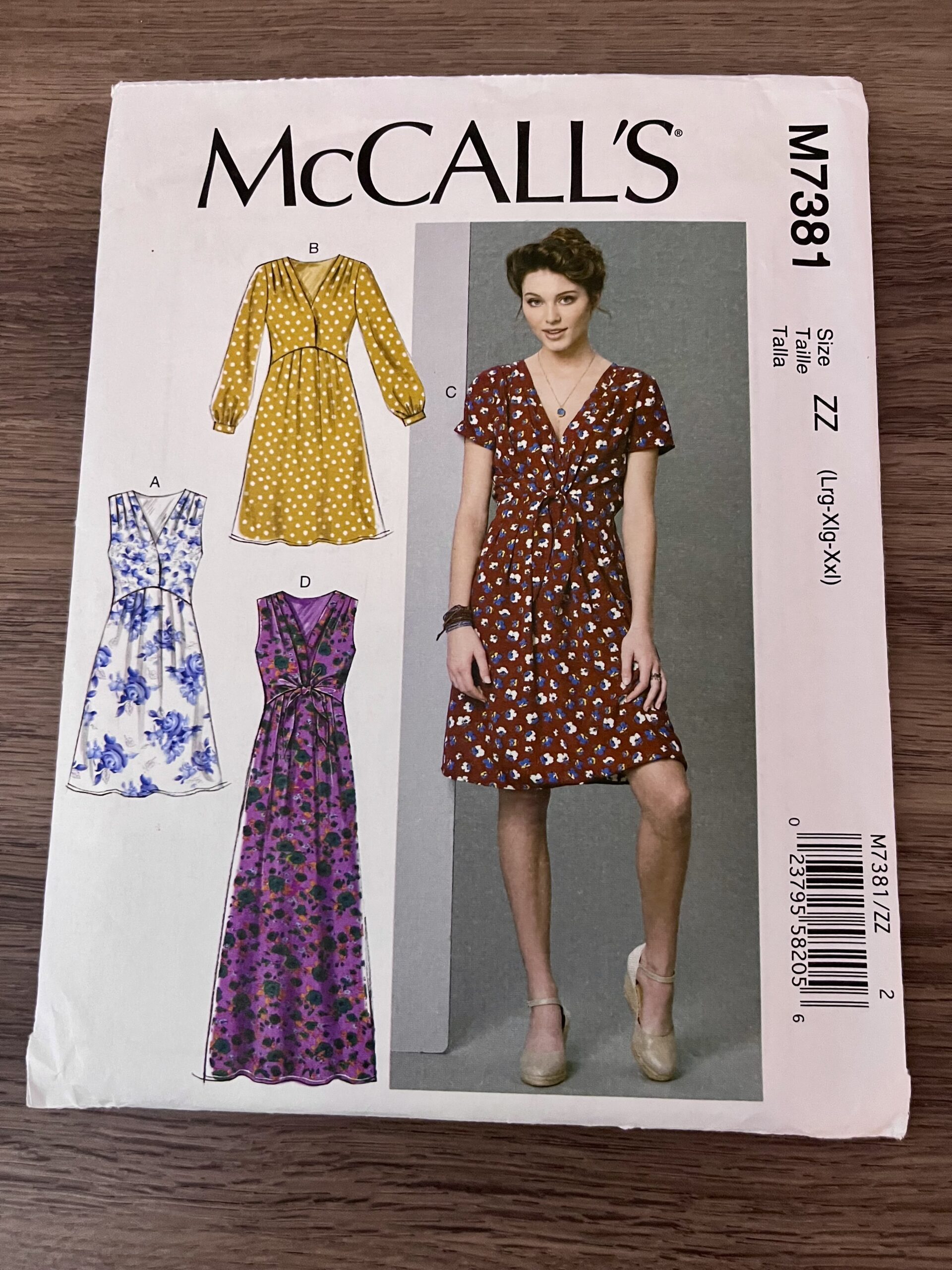 McCalls M7381 sewing pattern Size L-XXL
